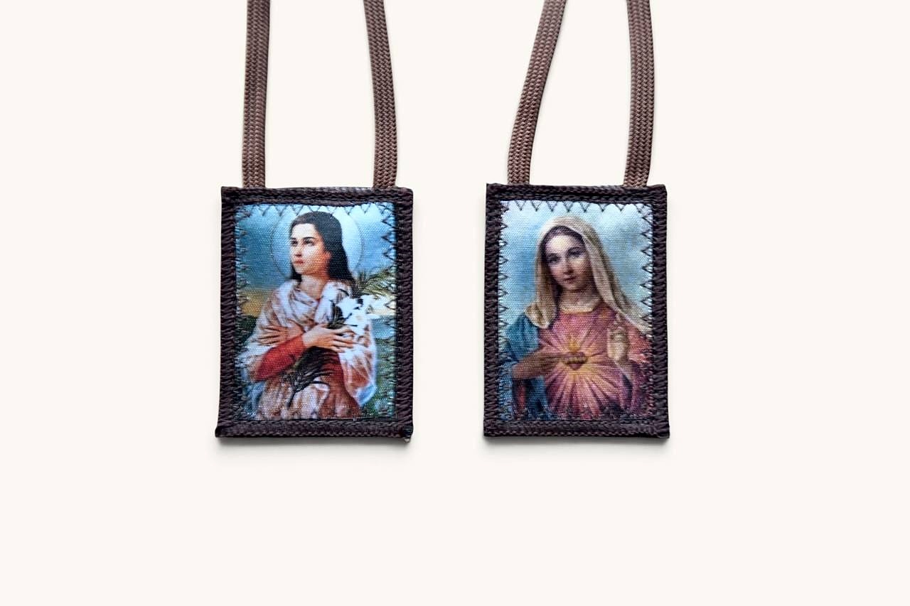 Brown Scapular of Saint Maria Goretti and the Immaculate Heart of Mary