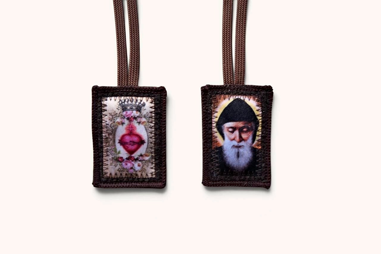 Brown Scapular of the Immaculate Heart of Mary and Saint Charbel